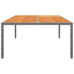 HKH Mesa Jardim 200x150x75 Cm Madeira de Acácia e Vime Pe - Cinzento
