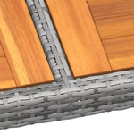 HKH Mesa Jardim 200x150x75 Cm Madeira de Acácia e Vime Pe - Cinzento