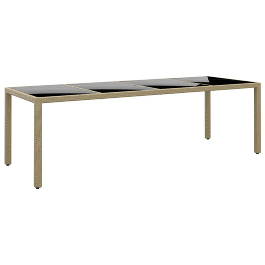 HKH Mesa de Jardim com Tampo de Vidro Vime Pe - Bege