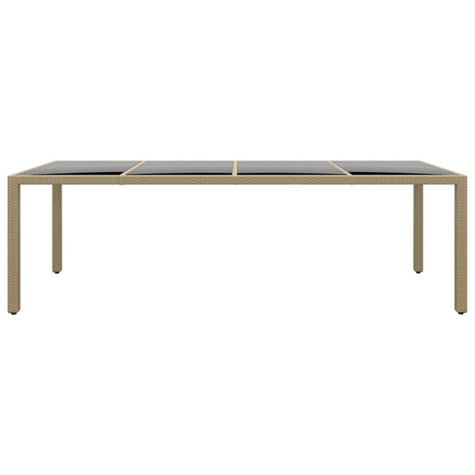 HKH Mesa de Jardim com Tampo de Vidro Vime Pe - Bege