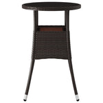 HKH Mesa de Jardín Ø60x75 Cm Vidrio Templado y Ratán Pe Marrón - Marrón