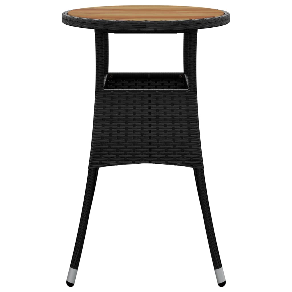 HKH Mesa de Jardim Ã˜60x75 Cm Madeira de Acácia e Vime Pe - Preto