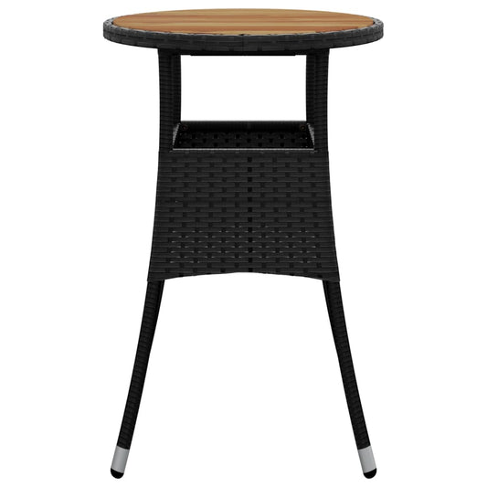 HKH Mesa de Jardim Ã˜60x75 Cm Madeira de Acácia e Vime Pe - Preto