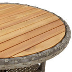 HKH Mesa de Jardim Ã˜60x75 Cm Madeira de Acácia e Vime Pe - Cinzento