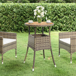 HKH Mesa de Jardim Ã˜60x75 Cm Madeira de Acácia e Vime Pe - Cinzento