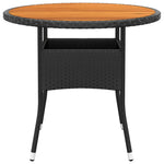 HKH Mesa de Jardim Ã˜80x75 Cm Madeira de Acácia e Vime Pe - Preto