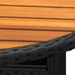 HKH Mesa de Jardim Ã˜80x75 Cm Madeira de Acácia e Vime Pe - Preto