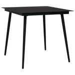 HKH Mesa de Jantar para Jardim Aço e Vidro - Preto