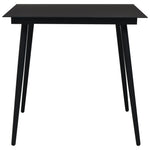 HKH Mesa de Jantar para Jardim Aço e Vidro - Preto