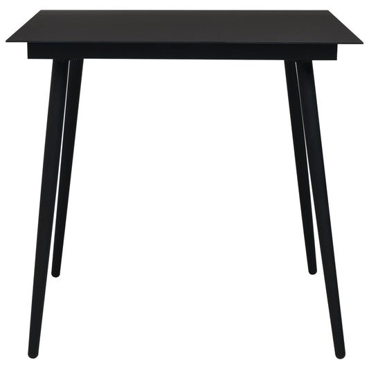 HKH Mesa de Jantar para Jardim Aço e Vidro - Preto