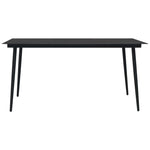 HKH 11 Pcs Conjunto Sofás de Jardim C/ Almofadões Vime Pe - Preto