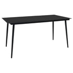 HKH Mesa de Jantar para Jardim Aço e Vidro - Preto