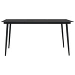HKH Mesa de Jantar para Jardim Aço e Vidro - Preto