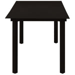 HKH Mesa de Jantar para Jardim Aço e Vidro - Preto