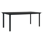 HKH Mesa de Jantar para Jardim Aço e Vidro - Preto