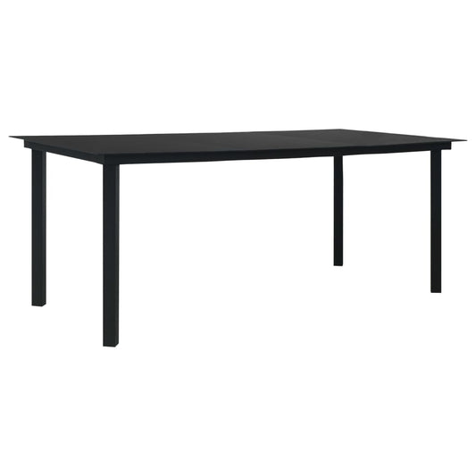 HKH Mesa de Jantar para Jardim Aço e Vidro - Preto
