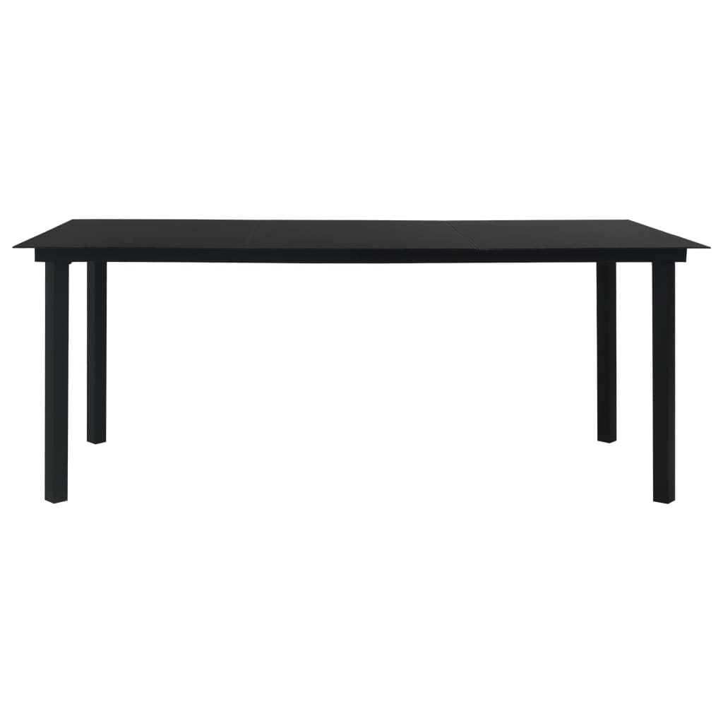 HKH Mesa de Jantar para Jardim Aço e Vidro - Preto