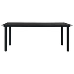 HKH Mesa de Jantar para Jardim Aço e Vidro - Preto
