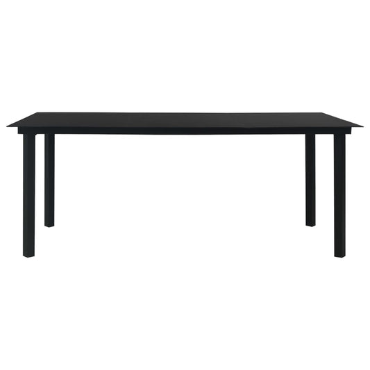HKH Mesa de Jantar para Jardim Aço e Vidro - Preto