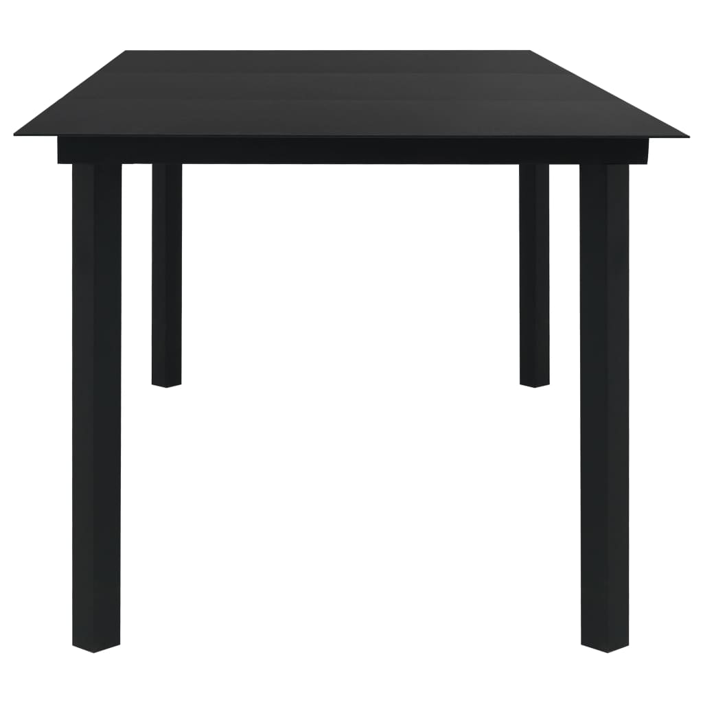 HKH Mesa de Jantar para Jardim Aço e Vidro - Preto