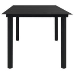 HKH Mesa de Jantar para Jardim Aço e Vidro - Preto