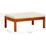HKH Apoios de Pés para Jardim 2 Pcs Madeira de Acácia Maciça - Creme