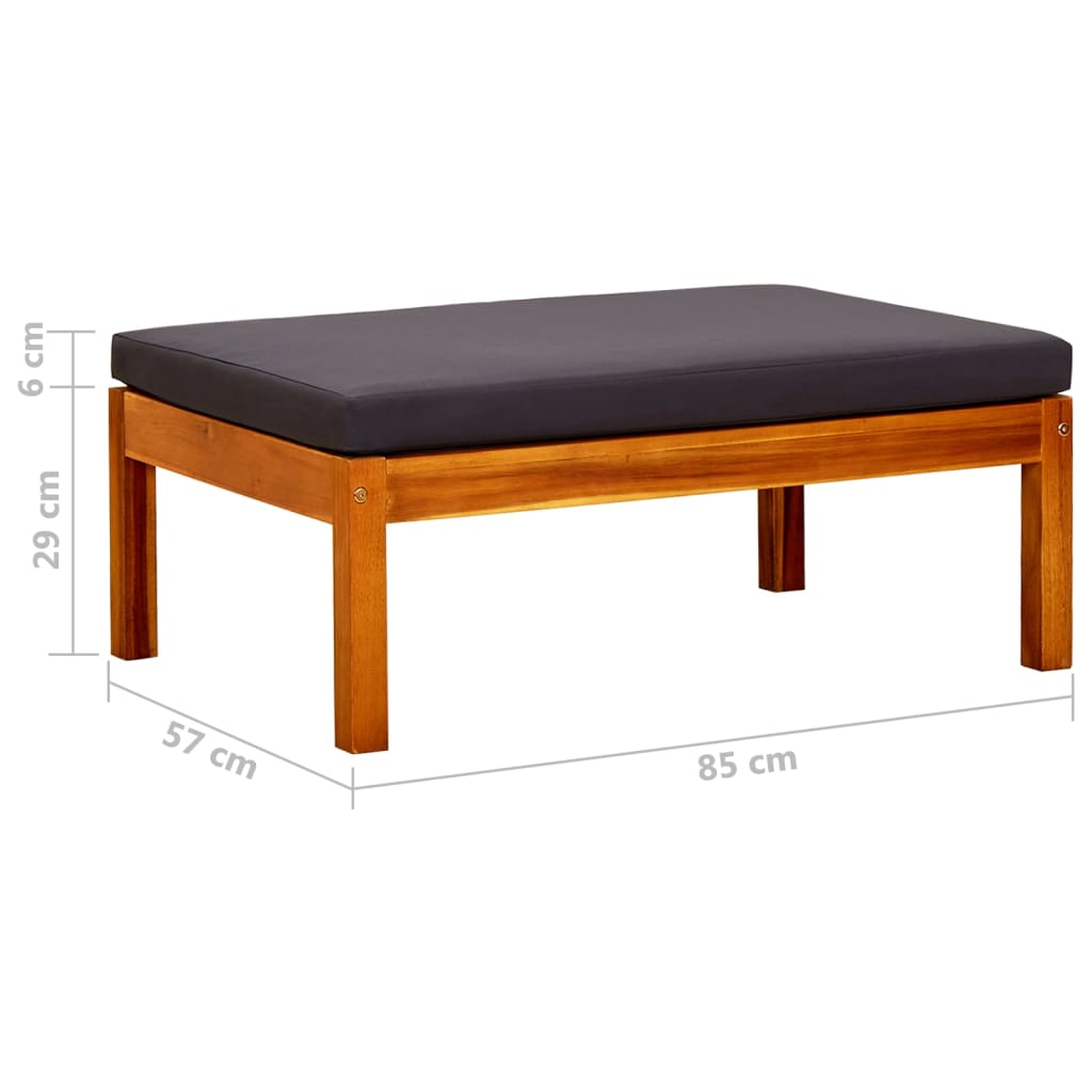 HKH Apoyapiés de Jardín 2 Piezas Madera de Acacia Maciza - Gris