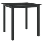 HKH Mesa de Jardim em Alumínio e Vidro - Preto