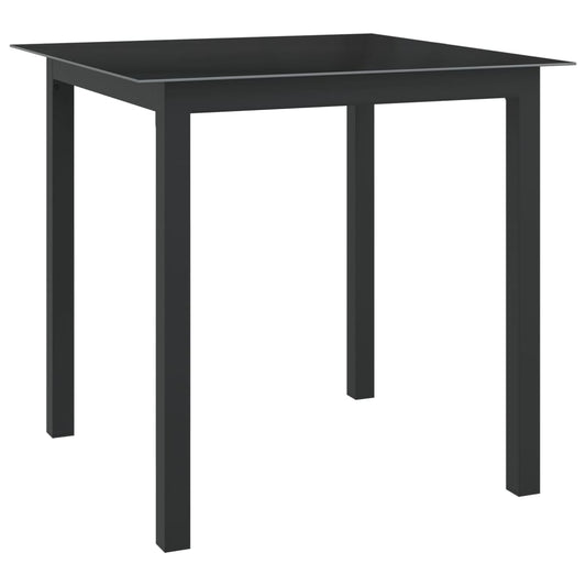 HKH Mesa de Jardim em Alumínio e Vidro - Preto
