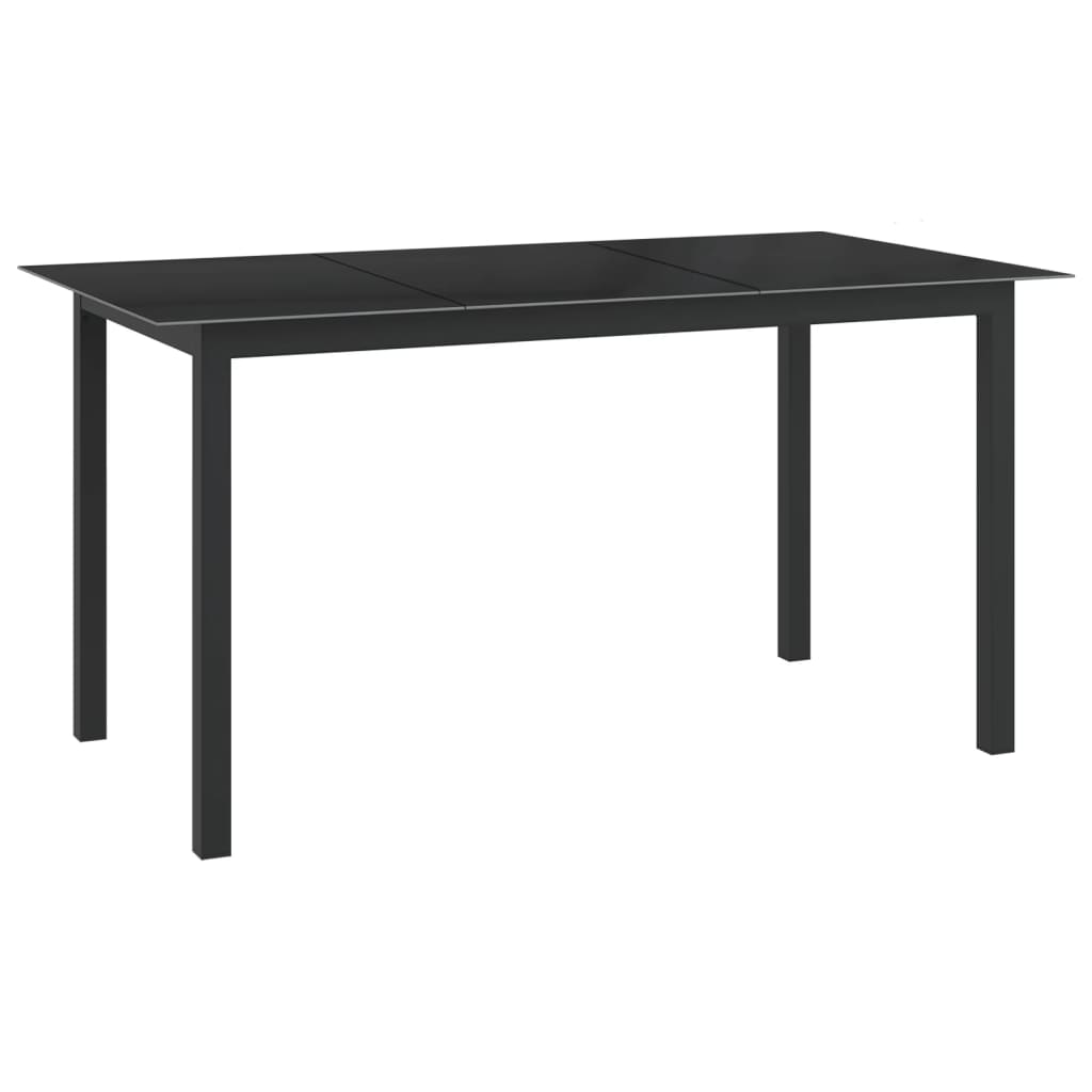 HKH Mesa de Jardim em Alumínio e Vidro - Preto
