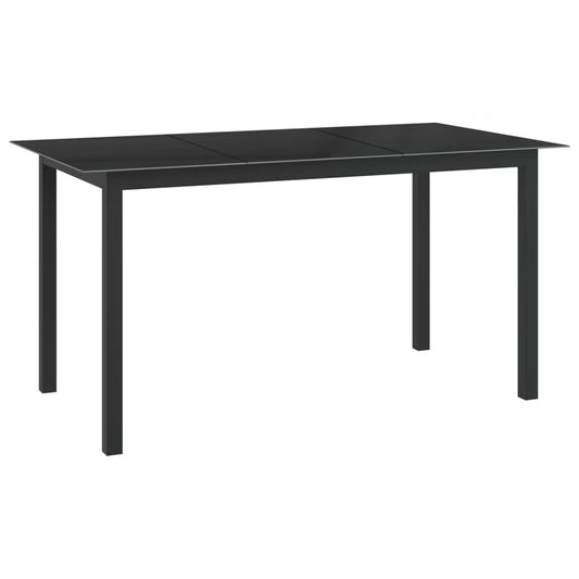 HKH Mesa de Jardim em Alumínio e Vidro - Preto