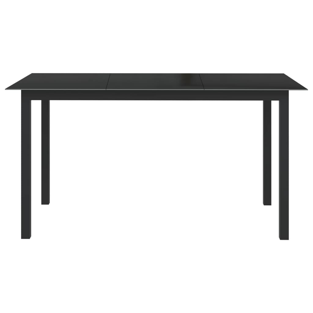 HKH Mesa de Jardim em Alumínio e Vidro - Preto