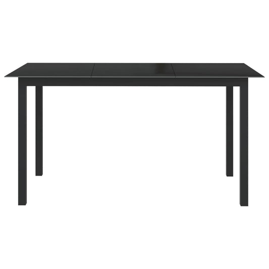 HKH Mesa de Jardim em Alumínio e Vidro - Preto