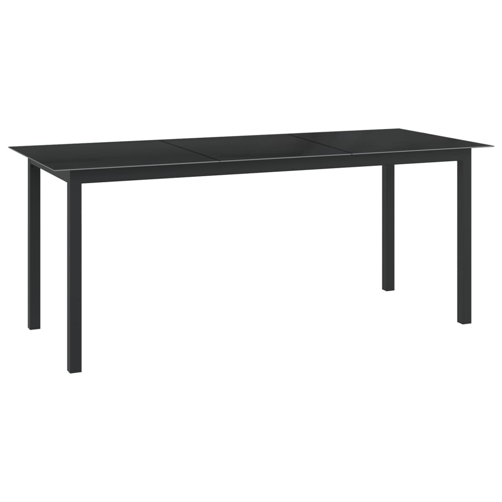 HKH Mesa de Jardim em Alumínio e Vidro - Preto