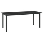HKH Mesa de Jardim em Alumínio e Vidro - Preto