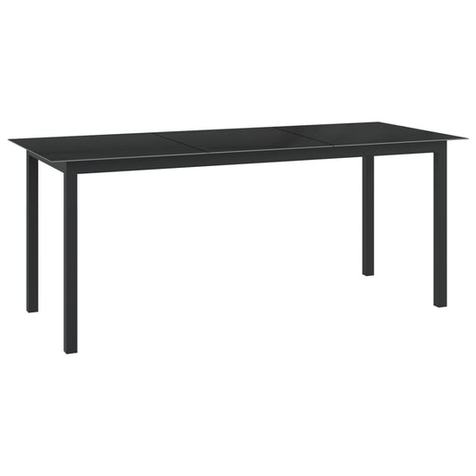 HKH Mesa de Jardim em Alumínio e Vidro - Preto