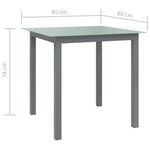 HKH Mesa de Jardim em Alumínio e Vidro -claro - Cinzento