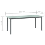 HKH Mesa de Jardim em Alumínio e Vidro -claro - Cinzento