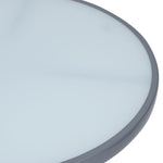 HKH Mesa de Jardim 60 Cm Aço e Vidro -claro - Cinzento
