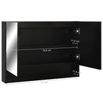 Armario con espejo HKH de baño con LED de MDF - 80x15x60 cm - Negro