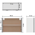 HKH Armario de Pared Lyon - 80x31x60 Cm - Negro
