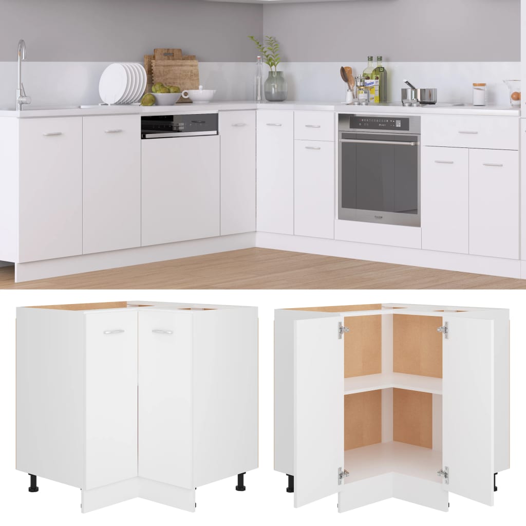 Mueble bajo de esquina HKH Lyon - 75,5x75,5x81,5cm - Blanco