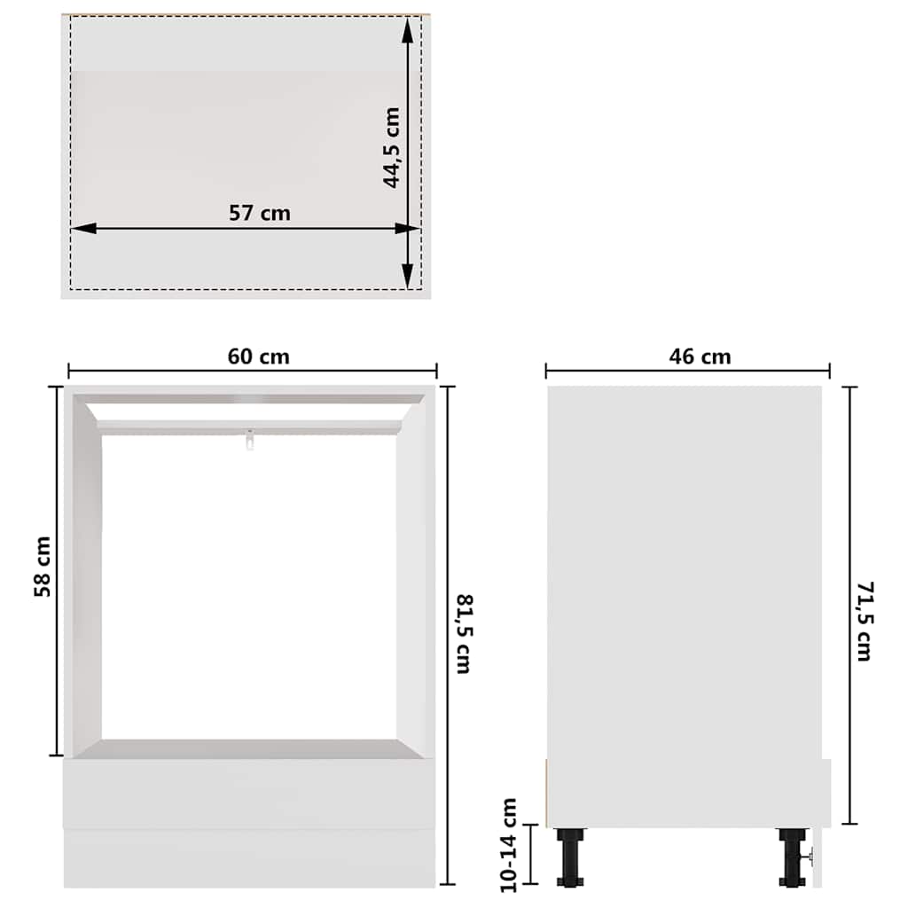 HKH Armario para Horno Riga - 60x46x81,5cm - Blanco
