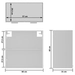 HKH Armario de Pared C/ Cristal Lyon - 60x31x60 Cm - Blanco