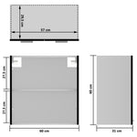 HKH Armario de Pared C/ Cristal Lyon - 60x31x60 Cm - Negro