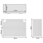 Armario de pared HKH con puerta de cristal Lyon - 80x31x60 cm - Blanco