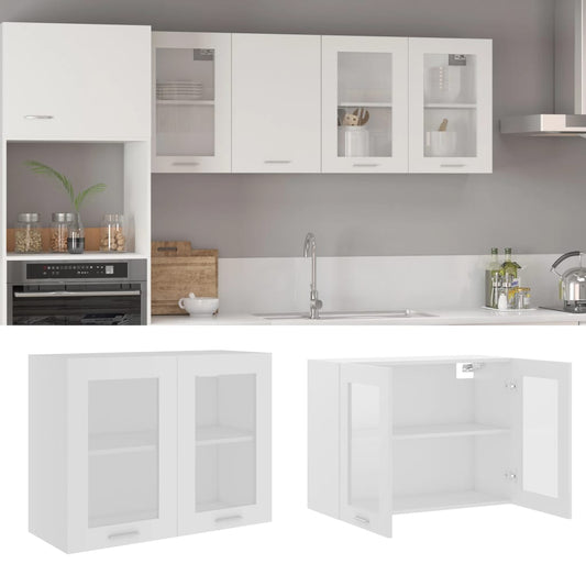 HKH Armário de Parede C/ em Vidro Lyon - 80x31x60 Cm - Branco