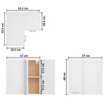 HKH Armário de Canto Parede Lyon - 57x57x60 Cm - Branco
