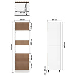 HKH Armário para Frigorífico Lyon - 60x57x207cm - Preto