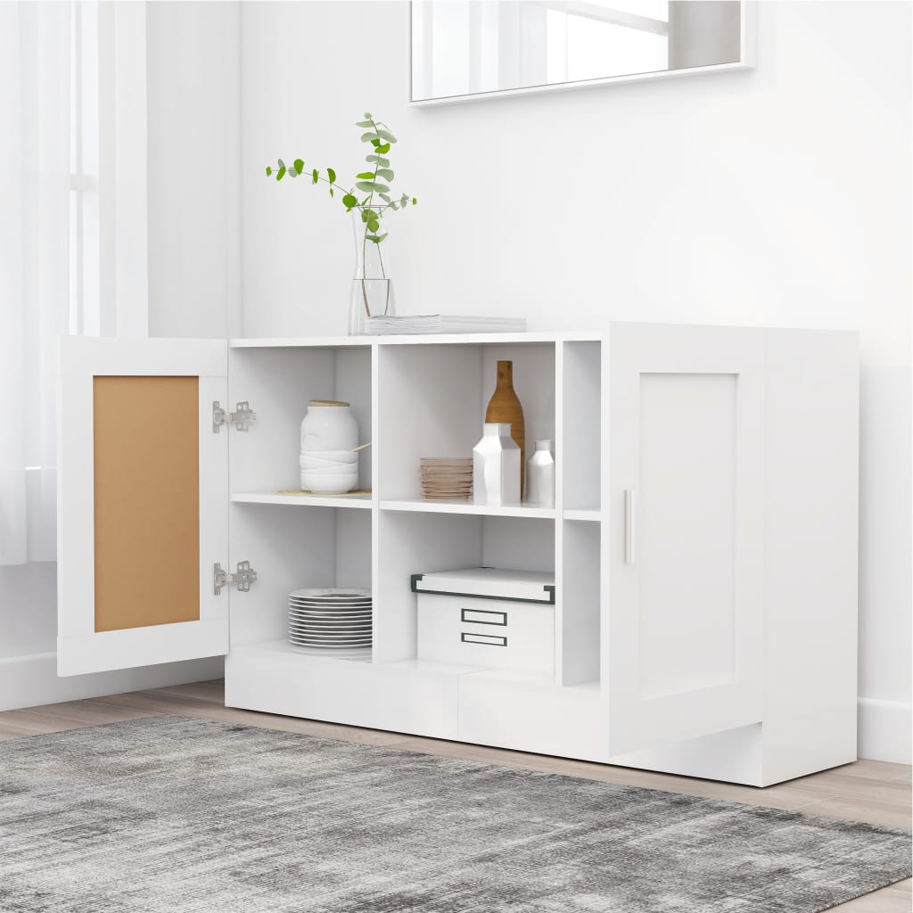 HKH Aparador Moderno de derivados de Madera, Mdf 120 X 30,5 X 70 Cm - Blanco